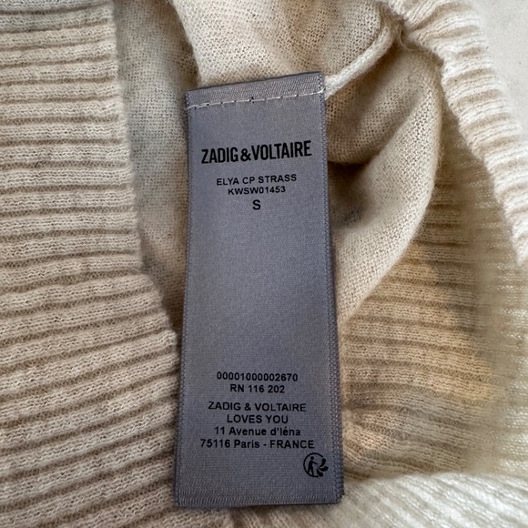 Zadig and Voltaire cashmere sweater, size S, ivory - Picture 7 of 9